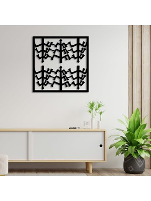 Mıgnatıs Karahanlı Motif Tasarımı Duvar Oda Aksesuarı Panosu Ahşap Tablo 50 x 50 cm