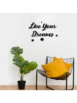 Mıgnatıs Live Yours Dreams Duvar Oda Ev Aksesuarı Ahşap Tablo 50 x 34 cm