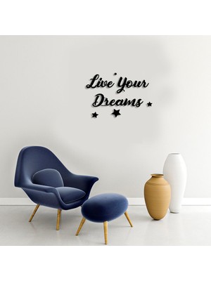 Mıgnatıs Live Yours Dreams Duvar Oda Ev Aksesuarı Ahşap Tablo 50 x 34 cm