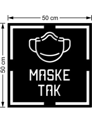 Mıgnatıs Maske Tak Yazısı Mdf Kesim Duvar Oda Ev Aksesuarı Ahşap Tablo 50 x 50 cm