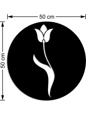 Mıgnatıs Zarif Duran Lale Çiçek Motifi Duvar Oda Ev Aksesuarı Ahşap Tablo 50 x 50 cm