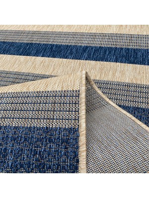 Payidar Sisal SL142 Bej / Mavi 80 x 300 cm Hasır Görünümlü Yıkanabilir Jüt Halı