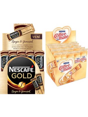 Nescafe Gold 2 gr 100′lü + Nestle Coffee Mate Kahve Kreması 5 gr 100′lü