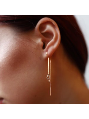 By Golden House Iç Içe Kalp Sallantılı Küpe