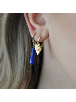 By Golden House Üçgen Pul Küpe