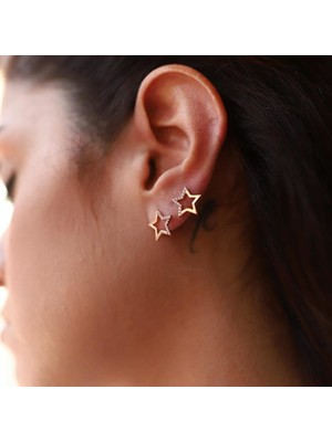 By Golden House Taşlı Yıldız Küpe