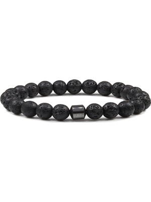 Kusakli Silindir Hematit Taşlı Doğaltaş Bileklik
