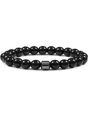 Kusakli Silindir Hematit Taşlı Doğaltaş Bileklik