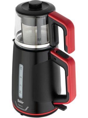 Fakir Neon Çay Makinesi 1 L Kapasiteli Cam Demlik ve 2 L Su Isıtıcı Otomatik Kapanma Özelliği