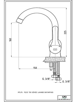 Gpd Felis Tek Gövde Lavabo Bataryası MTL75