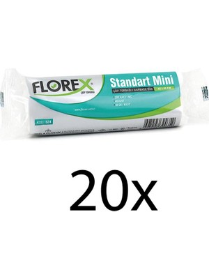 Florex Standart Mini Boy 40'lı Çöp Torbası Beyaz 40 x 45 cm 20'li