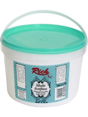 Rich Multisurface Beyaz Su Bazlı Akrilik Boya Hobi ve Geri Dönüşüm İçin 2500 Ml