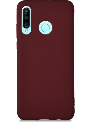 Caseart Huawei P30 Lite Kılıf Kamera Korumalı Premier Silikon Kapak - Mürdüm