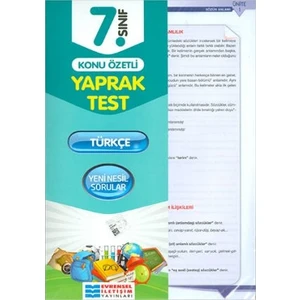Evrensel İletişim Yayınları  7.Sınıf  Türkçe Konu Özetli Yaprak Test