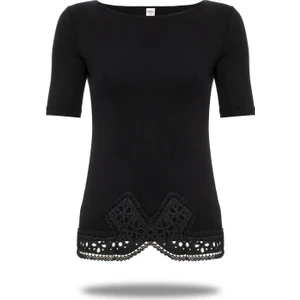 Kadın Kısa Kol Üst Güpürlü