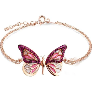 925 Ayar Gümüş Özgür Mavi Kelebek Bileklik + Hediye Kutusunda