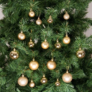 Yılbaşı Çam Ağacı Süsü Gold Cici Top Seti 36'lı