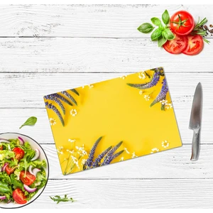 Saban Sarı Karanfil | Cam Kesme Tahtası - Cam Kesme Tablası | 20 cm x 30 Cm 