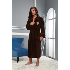 Aslan Nakışlı Bambu Cotton Erkek Bornozu XXL