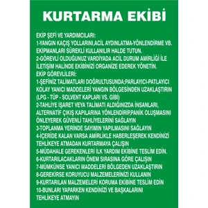 İzmir Serigrafi Kurtarma Ekibi 2.6 mm PVC Uyarı Levhası 17,5 x 25 cm