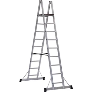 8+1 Basamaklı A Tipi Platformlu Alüminyum Merdiven (A3)