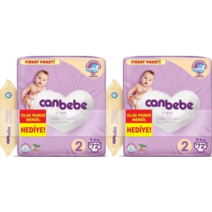 Bebek Bezi 2 Beden 3-6 kg 72 x 2'li + Islak Mendil