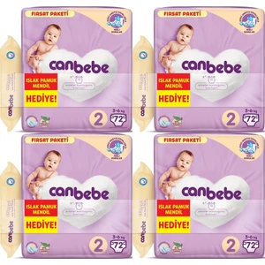 Bebek Bezi 2 Beden 3-6 kg 72 x 4'lü + Islak Mendil