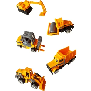 Metal İş Makinaları 5'li Set Oyuncak Dozer + Kamyon + Forklift + Silindir + Kepçe