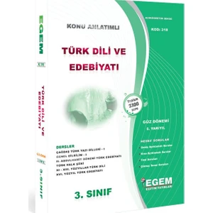 Egem Eğitim Yayınları AÖF 3. Sınıf Türk Dili ve Edebiyatı Konu Anlatımlı Soru Bankası Güz Dönemi 5. Yarıyıl