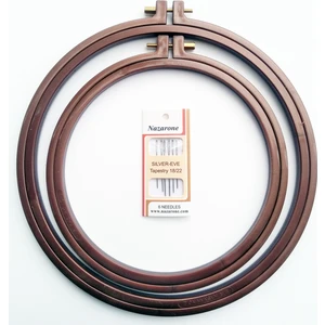 Plastik Vidalı Kasnak 2'li Büyük 25 cm Küçük 19,5 cm + 6'lı Etamin Iğnesi
