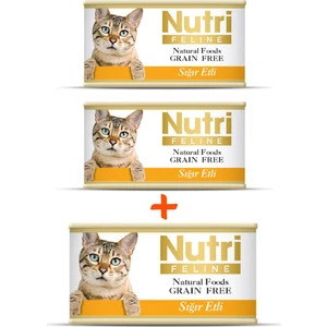 Nutri Feline Tahılsız Sığır Etli Yaş Kedi Maması 85 gr x 3 Adet
