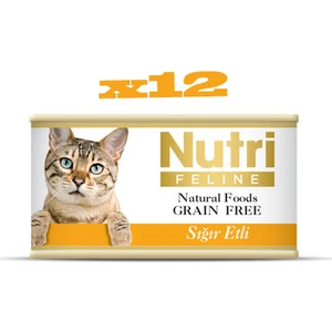 Nutri Feline Tahılsız Sığır Etli Yaş Kedi Maması 85 gr x 12 Adet