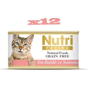 Nutri Feline Tahılsız Ton Balıklı & Somonlu Yaş Kedi Maması 85 gr x 12 Adet
