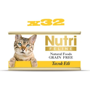 Nutri Feline Tahılsız Tavuk Etli Yaş Kedi Maması 85 gr x 32 Adet