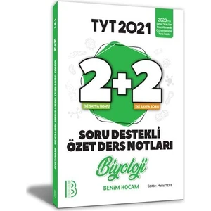 Benim Hocam Yayınları 2021 YKS TYT Biyoloji 2 + 2 Soru Destekli Özet Ders Notları - Melis Teke