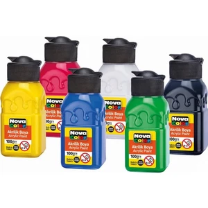 Nova Color Şişe Akrilik Boya 100 Gram 6 Renk