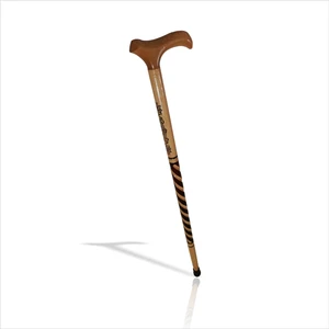 M3 Decorium Ele Yatkın Uzun Ömür Ahşap Hediyelik 90 cm Işlemeli Hakkak Oymalı Vernikli Baston Koltuk Değneği Asa