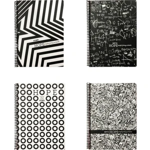 Hope Spiralli Defter 18,5 x 26 cm 80 Yaprak Kareli 4'lü