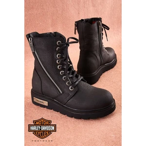 Harley Davidson Sude Black Mat Deri Kadın Bot