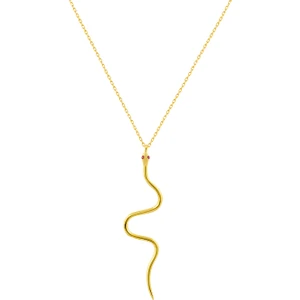 Afrodit Silver Yılan Figürlü Gümüş Kadın Kolye