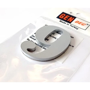 Kapı Numarası 7cm No:9 Metalik Gri Kendinden Yapışkanlı Numara