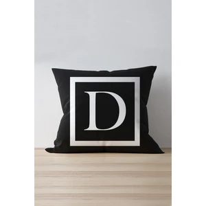 Cango Home Harfli Kırlent Yastık Kılıfı - D Harfi - 43X43 cm