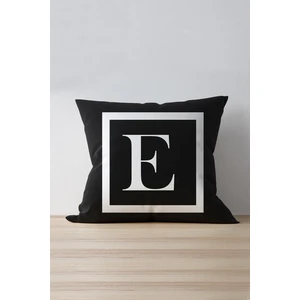 Cango Home Harfli Kırlent Yastık Kılıfı - E Harfi - 43X43 cm