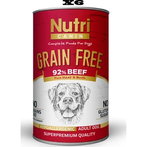 Nutri Canin Tahılsız Sığır Etli & Tatlı Patatesli Köpek Konservesi 400 gr x 6 Adet