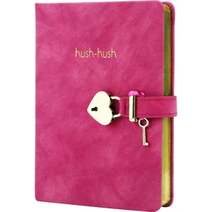 Victoria's Journals Hush Hush Çizgili Defter 13 x 18 cm Fuşya