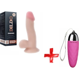 DILDO 17 cm Yumuşak Dokuda Realistik Penis+Mini Vibratör