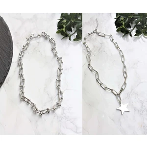 X-lady Accessories  Gümüş Kaplama Ikili Kombin Kolye