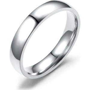 4 mm Söz Nişan Gri Unisex Çelik Yüzük