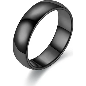 6 mm Söz Siyah İp Kaplama Unisex Çelik Yüzük