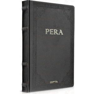 Pera Çizgisiz Deri Kapaklı Ciltli Defter 160 Yaprak Siyah Altın Kenar 17x24 cm